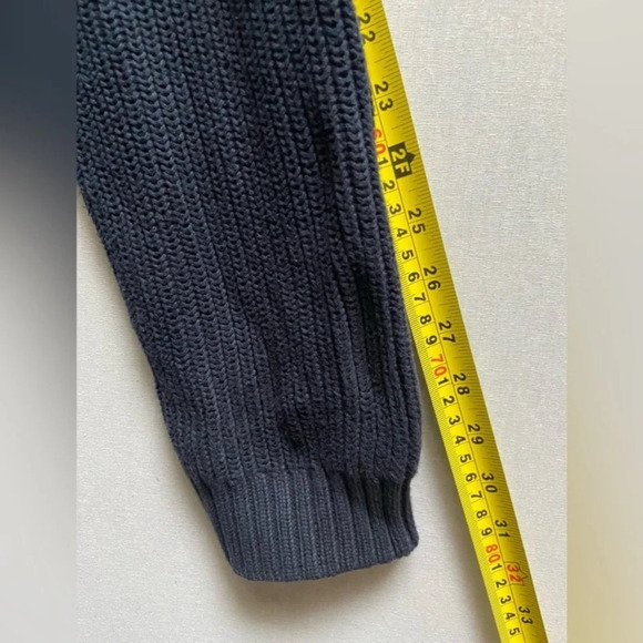 Point zero cowl v neck black  label chunky sweater Sz M - Picture 12 of 14